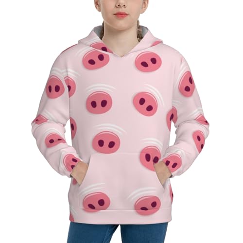 Cute Pig Nose Kid Hoodies Boys Sweatshirts Girls Pullover with Pocket
