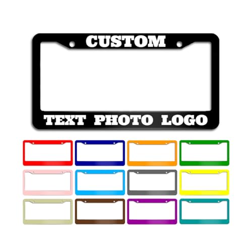 Custom License Plate Frame Personalized Car Tag Frame with Text Photo Logo & Custom Pattern Design