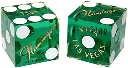 Cyber-Deals Wide Selection of 19mm Craps Dice - Authentic Las Vegas Casino Table-Played (Flamingo (Green Polished))