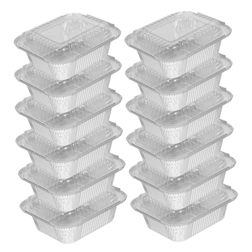 KAILIKETIY 50セット 使い捨てアルミホイルトレイ 蓋付き 大容量 バーベキュー 感謝祭 パーティー向け 多用途 家用屋外調理 焼き 蒸し料理対応