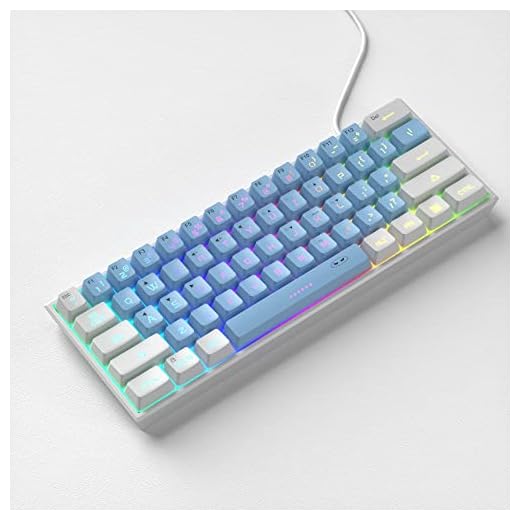 MageGee Mini 60% Gaming Keyboard, RGB Backlit 61 Key Ultra-Compact Keyboard, TS91 Ergonomic Waterproof Mechanical Feeling Office Computer Keyboard for PC, MAC, PS4, Xbox ONE Gamer(White Blue)…