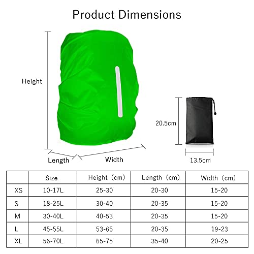 LAMA Backpack Rain Cover, Waterproof, for School Bags, with Reflective Strips, Adjustable Buckle S (18L-25L) M (26L-40L) L (41L-55L) - Image 8