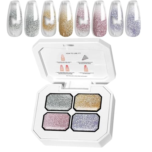 Paleta de Esmalte de Uñas en Gel | Paleta de 4 Colores de Esmalte de Uñas en Gel - Acabado Degradado, Manicura Duradera para Salón, Bodas, Viajes