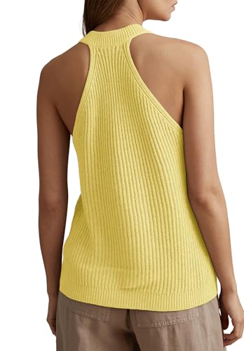 Image of Womens Button-Front Sweater Vest Top V Neck Sleeveless Knit Tank Fitted Halter Raceback Cardigan Vest