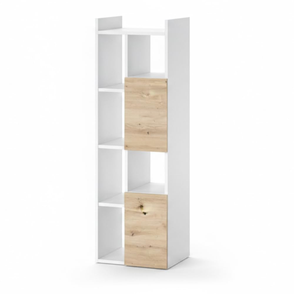 Vicco Mobiletto da bagno Alf, Bianco, 36 x 117 cm con 2 cassetti, per riporre risparmiando spazio sopra la lavatrice