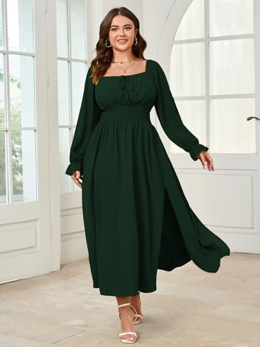 Image of SHESTARR Women's Plus Size Dress Long Sleeve Milkmaid Dress