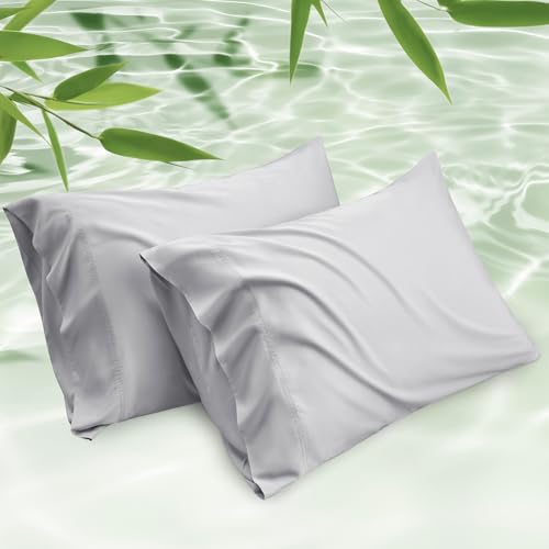 Image of Bedsure Pillow Cases Standard Size Set of 2, 100% Rayon Derived from Bamboo
