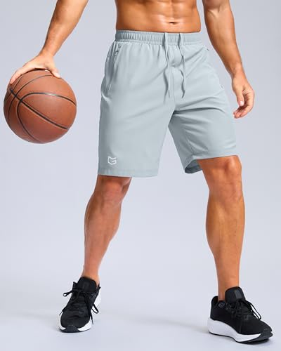 Image of G Gradual Men's Athletic Running Shorts with Zipper Pockets Quick Dry 7 inch / 5 inch / 9 inch Workout Gym Shorts for Basketball Hiking
