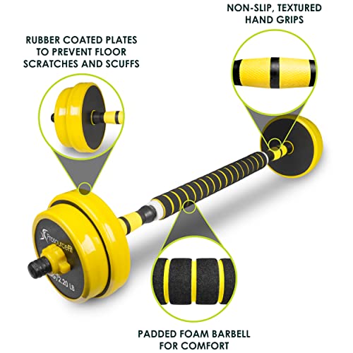 Image of ProsourceFit Adjustable Dumbbell & Barbell Weight Set, 2-in-1 Free Weights Available, Home Gym Equipment