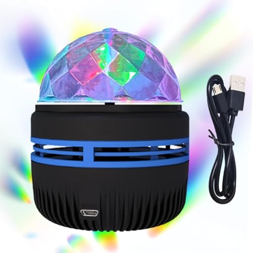 Disco Projector Light, USB Color Rotating Ball, Projector Lamp with 360-Degree Rotation, Disco Ball Party Lights for Home, Living Room & Party