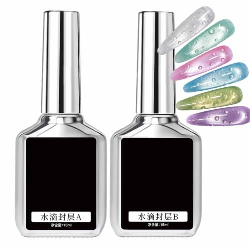 Gel Top Coat Efecto Gotas de Lluvia con Textura 3D de Alta Densidad para Chicas