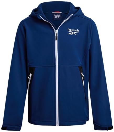Image of Reebok Boys Fleece Jacket - Polar Fleece Lined Wind & Water Resistant Softshell Winter Jacket - Outdoor Winter Coat for Boys