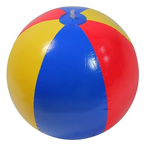 Swim Central Inflatable Classic Beach Ball - 24" - Red, Yellow and Blue Cover