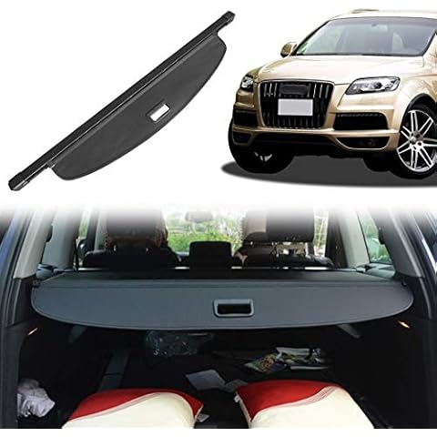 OREALTOOL Black Retractable Cargo Cover Luggage Shade Shield Replacement for Q7 2010-2015 Rear Boot Trunk Parcel Load Shelf Shielding Security Panel Roller Blind Cover