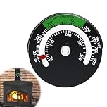 Magnetic Stove Thermometer for Wood Log Burner Pipe, Log Burner Accessories, Fire Stove Temperature Gauge with Bimetal Sensor, Oven Temperature Meter for Chimney Pipe Ovens, High-Temperature Resistant