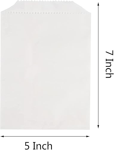 Miniatura 9 de Paquete de 100 bolsas de papel kraft natural de 5 x 7 pulgadas para panadería, galletas, golosinas, aperitivos, sándwiches, palomitas de maíz, bolsa