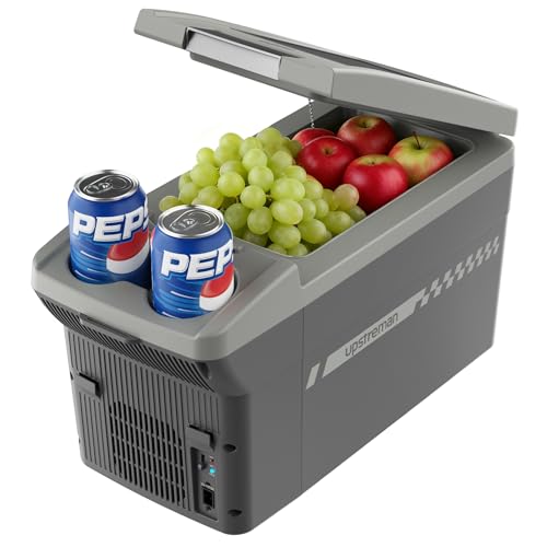 Upstreman 8 Litros Nevera Portatil Electrica con Correa, 12 V, Enfría y Calienta, Nevera Portatil Para Coche, Camión, Barco, Autocaravana, AR11