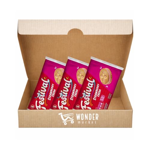 Wondermarket. Deliciosas Galletas Festival de Fresa. Pack de 3 Galletas Crujientes