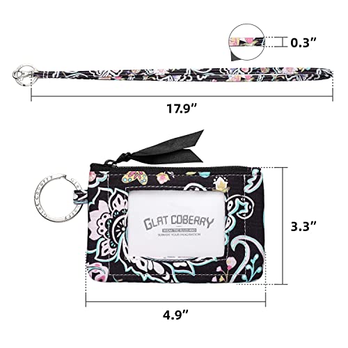 Zip Id Case Wallet With Lanyard, Cotton Coin Purse With Lanyard, Id Holder Lanyard Wallet For Women, Eris #TOP2