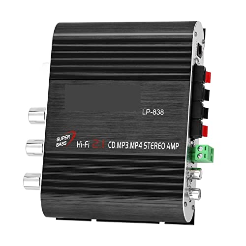 YQVEOT Amplificador, Mini Amplificador de Potencia estéreo HiFi Subwoofer MP3 Radio de Coche 2,1 Canales hogar Supergraves Accesorios de Coche para Coche, hogar