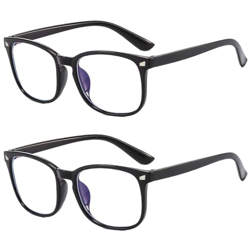 Image of Clear Blue Light Glasses for Women and Men, Fashionable Square Frame Glasses with Anti Glare Protection