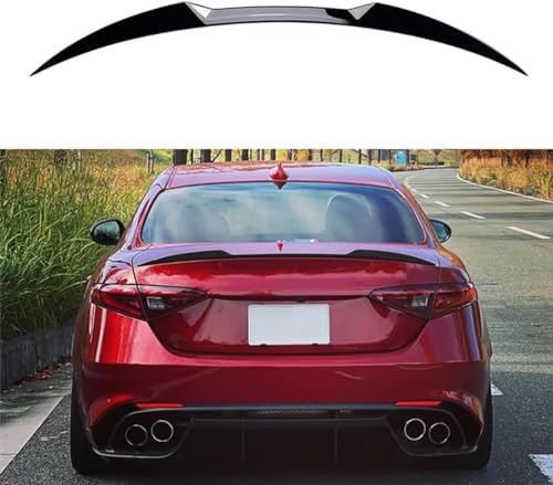 Spoiler Posteriore per Auto per Alfa Romeo Giulia 2015-2024,Spoiler Ali di Coda del Bagagliaio in ABS,Nero Lucido,Glossy Black