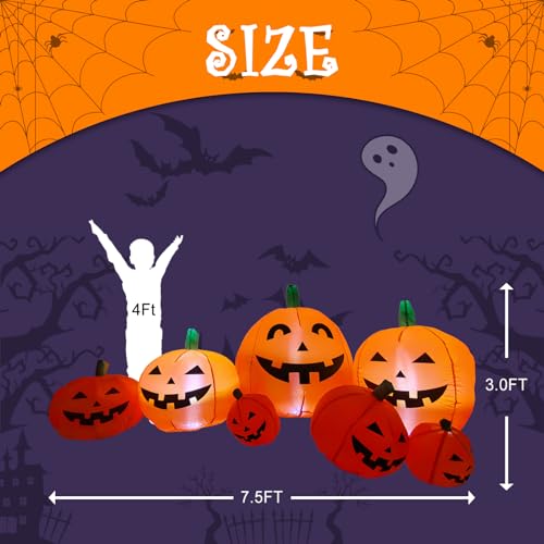 Akjbl NGQM01 7.5 Ft Halloween Inflatables Decorations Pumpkin thumb #1