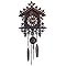 NASSMOSSE Cuckoo Clock For Wall Traditional Vintage Coo Coo Clock Carved Koo Koo Clock With Pendant Roman Numeral Decorative Density Board Wall Clock For Home Living Room, Dark Yellow