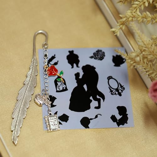KUIYAI Fairy Tale Gift Princess Belle Gift Metal Bookmark for Reader Book Lover Bookish Bookworm Book Nerd (Beauty Beast bm UK) - Image 4