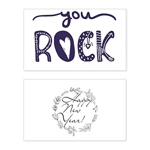 Tarjeta de felicitación de año nuevo «You Rock» ideal para regalar deseos originales y divertidos