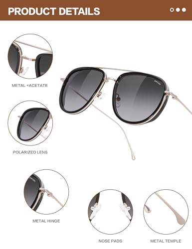 Image of BIRCEN Polarized Aviator Sunglasses Womens: Acetate Glasses UV Protection