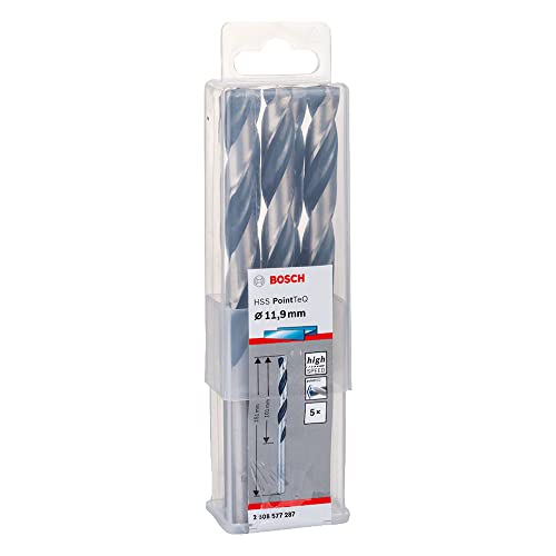 Bosch Professional 5x forets hélicoïdaux HSS PointTeQ (pour métal, 11,9 x 101 x 151 mm, accessoires pour perceuses-visseuses)