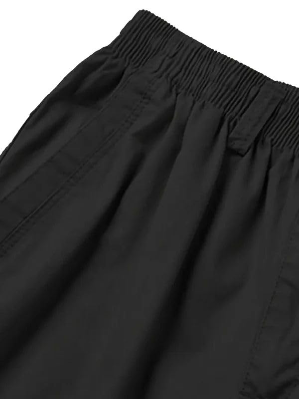Image of Men's Pure Cotton Cargo Pants | Regular Fit Multi-Pocket Casual Trousers for Men | Solid Black Utility Cargo Bottom Wear | Comfortable Everyday Wear Pant