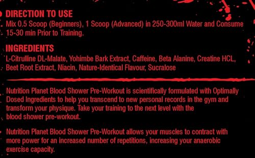 Image of Nutrition Planet Blood Shower Pre Workout (250g, 50 Servings) (Magic Pop)