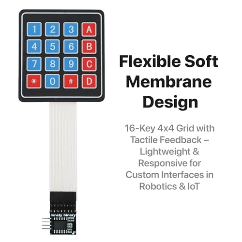 Image of 5-Sets I2C Soft 4x4 Matrix Keypad Kit - 5pcs Soft Membrane Keypads 4 x 4 16 Keys Keyboard Switch Module, 5pcs I2C Adapters for GPIO Savings for Arduino, Raspberry Pi, ESP32 Projects