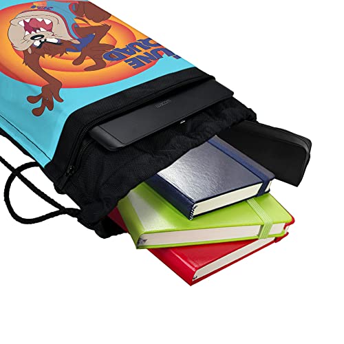 LOGOVISION Space Jam: A New Legacy Taz Drawstring Backpack Sports Bag Sackpack 17" x 13", Perfect for Gym, Yoga or Practice4