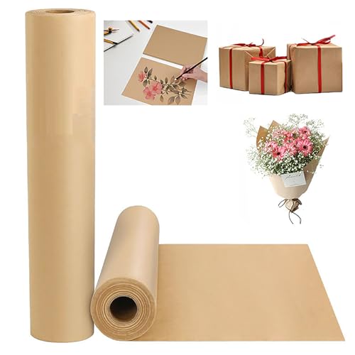 Boono クラフト紙 ロール 緩衝材 紙 包装紙 ラッピングペーパー ペーパークラフト 梱包 紙 (30cm×30M)