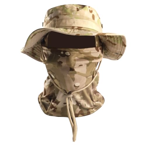 Vriusi Passamontagna da uomo con cappuccio, copriviso da caccia | Cappelli e berretti staccabili con motivo mimetico, passamontagne, sciarpe e buste mimetiche comode e buone