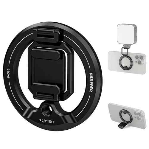 Supporto Magnetico NEEWER PA080 Per Treppiede | Filettatura 1/4, Anello Adesivo Incluso, Per IPhone 16/15/14/13/12 E MagSafe - 5