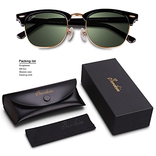 Vintage Square Style Glass Lenses Acetate Semi-Rimless Frame Sunglasses For Men Women UV400 Protection3