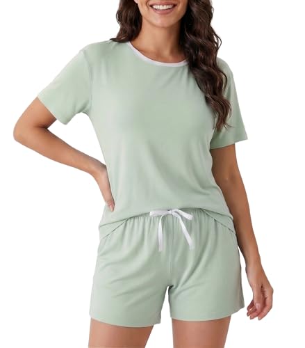 DAVID ARCHY Pajamas for Women Set Cooling Lounge Sets Soft Loungewear with Pockets for Summer Night...
