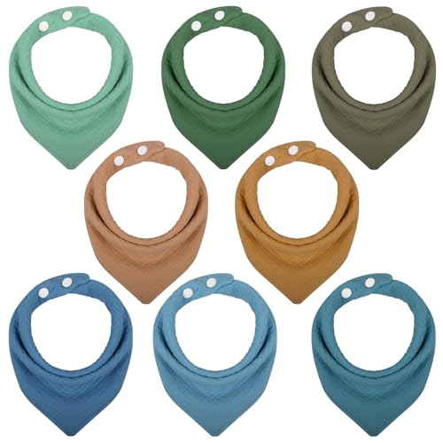 Lanjue 8 Stück Lätzchen Baby, Weiche Absorbierende Musselin Dreieckstuch...