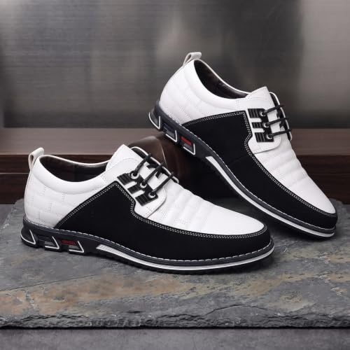 Image of Mens Dress Shoes Casual Business Oxford Derby Orthopedic Leather Shoes Simple Lace-up Walk Loafers Flats Shoes for Men