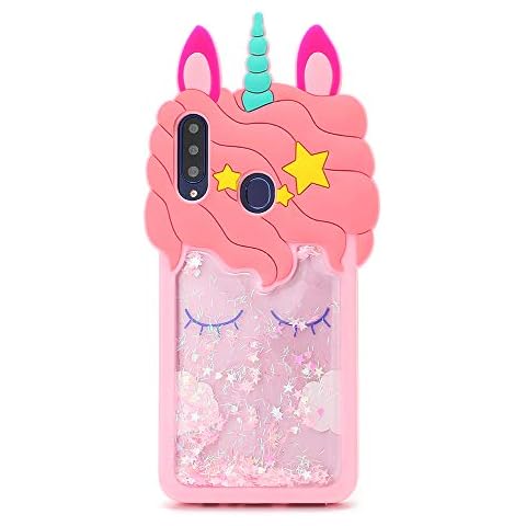 Quicksand Unicorn Galaxy A10S Case,Awin 3D Cute Kids Girls Women Unicorn Bling Glitter Soft Silicone Rubber Case Cover