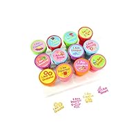 TINYMILLS 12 Pcs Positive Affirmation Stamp Kit for Kids - Positive Mindfulness Self Inking Stamps Gift Party Favors