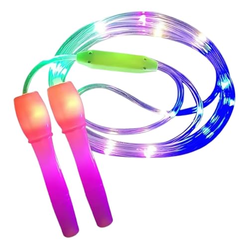 Jumping - Cuerda de saltar de longitud ajustable, para niños, recargable, LED, para actividades nocturnas, educación física, juegos de fiesta y entrenamiento general