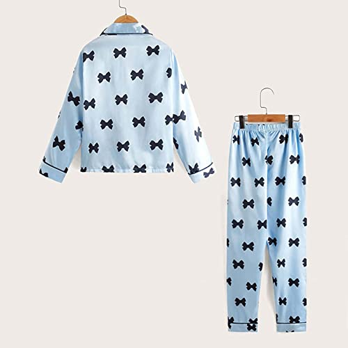 Girls Boys Pa𝗷amas Set Soft Long Sleeve Top Pants Summer P𝗝s for Kids 2 Slee𝗽wear with Pocket Cute Print N𝐢ghtwear3