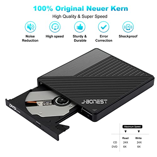 Externes CD DVD Laufwerk USB 3.0 Typ-C, CD DVD Laufwerk Extern mit SD/TF-Kartenleser Portable CD DVD RW Brenner,Schnelle… – Bild 6