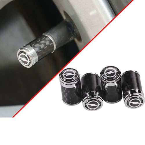 OscitY 4 Pcs Auto Aluminum alloy Tyre Valve Caps, For Opel Life Adam Karl Corsa Tigra Chevette Olympia Kadett Ampera Zafira Tire Leak-Proof Dust Corrosion Resistant Car Protection Accessories