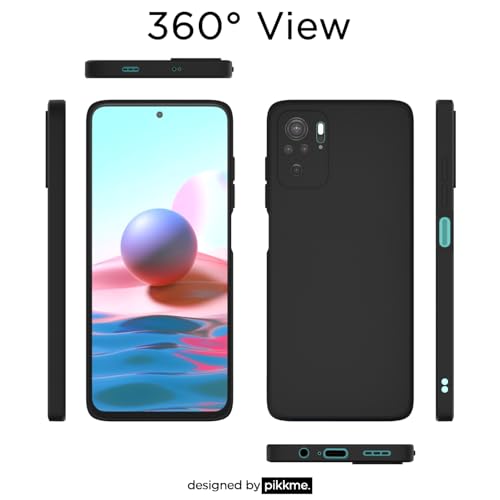 Image of Outlouders Back Cover for Redmi Note 10 / Redmi Note 10S | Camera Protection | Durable Soft Matte Silicone Bumper Case (Black)